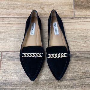 Steve Madden Farrell Black Leather Flats Size 7.5
